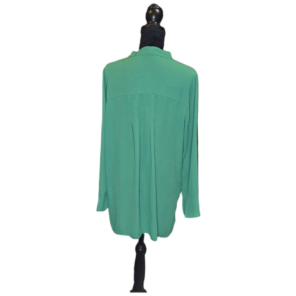 The Limited XL Green Tunic Blouse Long Sleeve V Neck Flowy Top - Picture 2 of 11